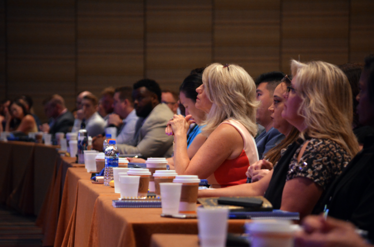 Audience at a conference listing to a presentation on Sexuality, Aging and Consent by Dr Nathalie Huitema.