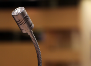 Microphone used for consultations with potential customers.