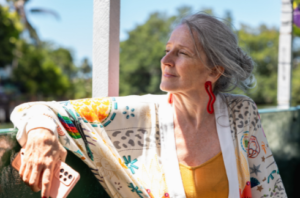 Older lady looking out of the window